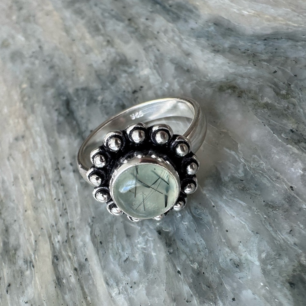 NWOT Sundance Sea Garden Ring, Prehnite, Sterling Silver